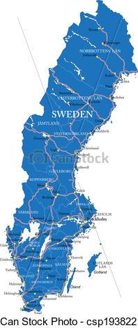 瑞典, 地图 - csp19382219