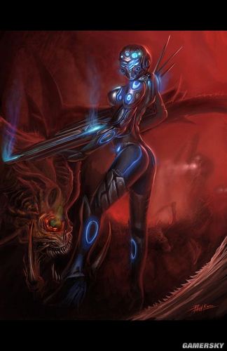 《星际争霸2》玩家作品选(五) 刀锋女王人族形态好萌