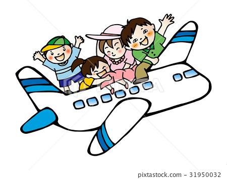 坐飞机旅游简笔画