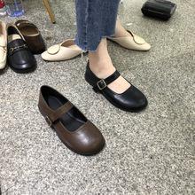 软底小皮鞋女秋jk学生韩版复古圆头英伦风日系玛丽珍平底单鞋
