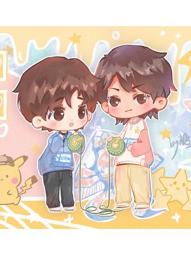 q版人物插画|左星佑你99(附过程)_插画_风筝_壁纸_plan怎么样_上色