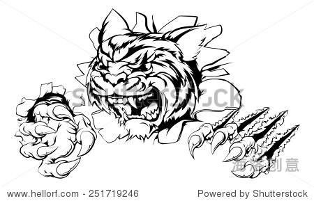 老虎的爪子简笔画霸气