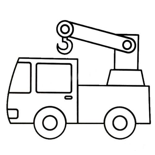吊车简笔画幼儿画吊车简笔画彩色图片大全