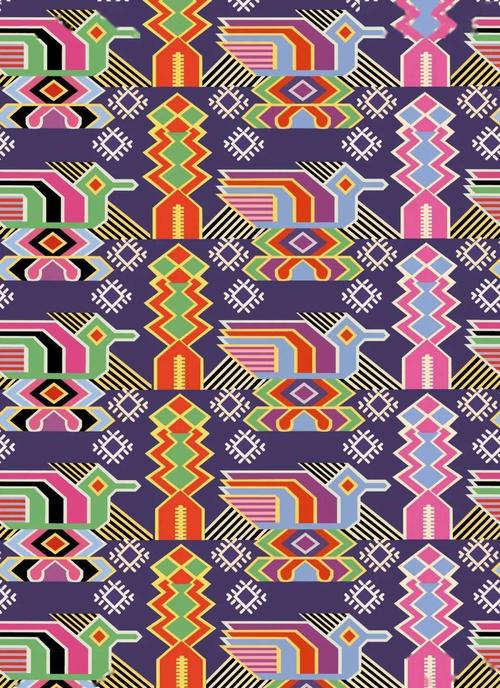 12款出自中国少数民族的图案,几何抽象,清秀美好!_花纹