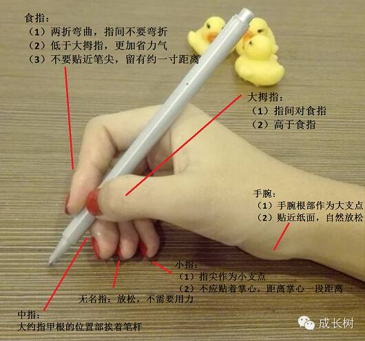 当然,一些不恰当的握笔方法,比如下图所列举的都有一些共同的特征