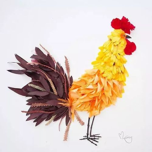 公鸡小松鼠小乌龟考拉撑伞的女孩几片树叶几笔简单的勾勒一个鲜活的