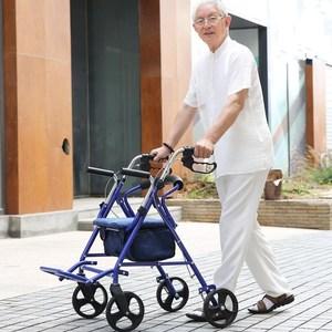 老年人购物车小推车四轮手推可坐助力车老人手扶买菜折叠家用代步