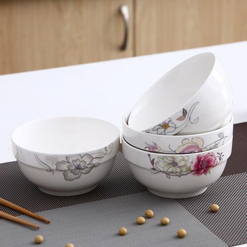 单个简约饭碗米饭中式加厚瓷碗汤碗