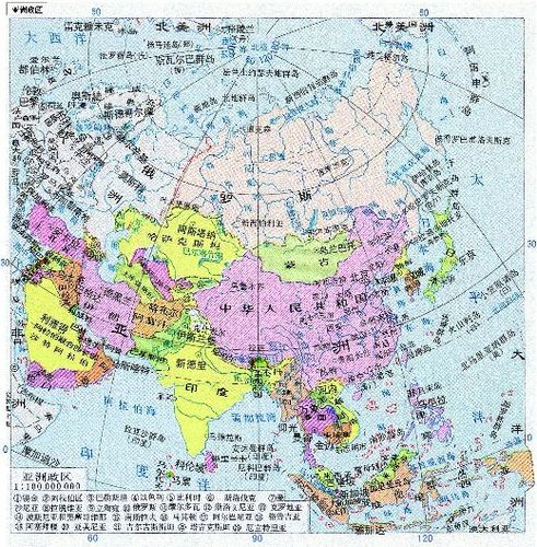 北斗学习网 资源中心 地图服务 >> 亚洲概况   101亚洲政区图