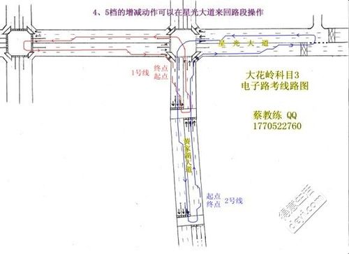 大花岭考场 科目三电子路考1号线 2号线(标准图)