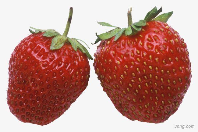 两个草莓png素材透明免抠图片-产品实物
