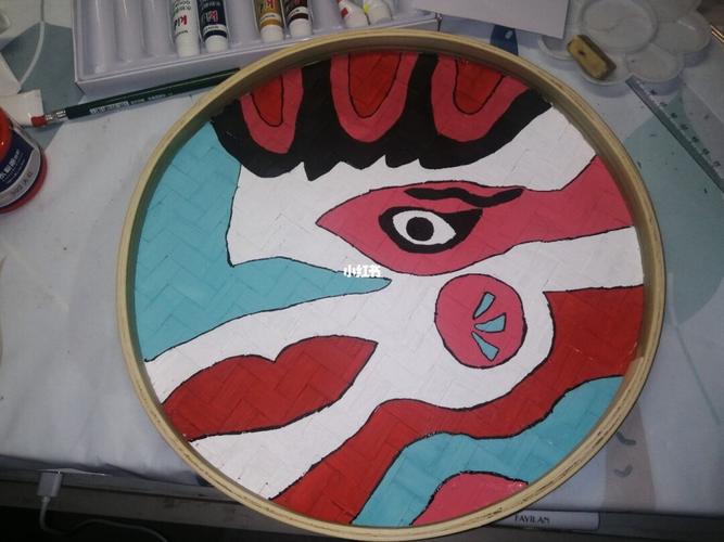 簸箕画_京剧_颜料_面具_铅笔_京剧脸谱_文化_绘画