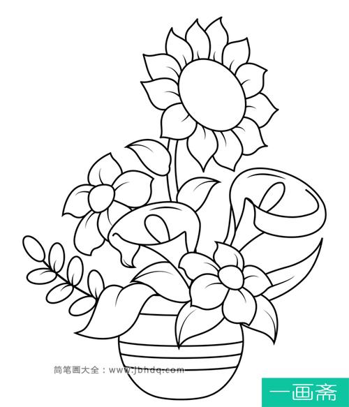 美术插花简笔画