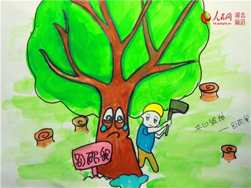 爱护树木简笔画