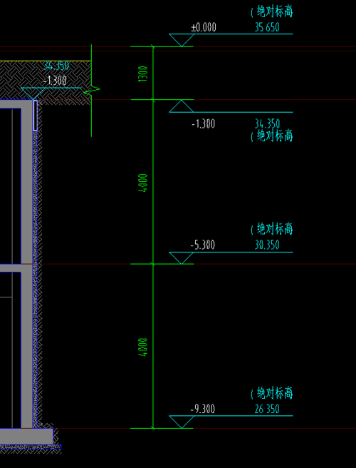 所以我是按哪个来设置地下室层高与标高图二是:地下室建筑报建图