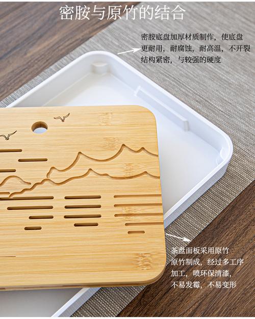 逸峰密胺茶盘家用功夫茶具日式托盘竹茶台茶托现代简约套装沥水盘