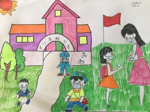 画中在校园里嬉戏的同学们, 尽管还戴着口罩,但我们依然从他们的肢体