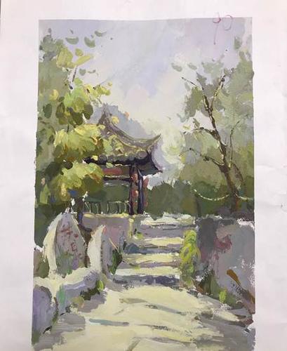 建筑设计系水粉画作业