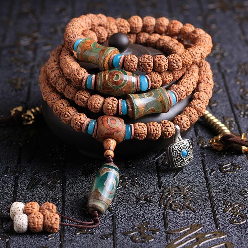 小金刚配饰男藏式_尼泊尔藏式小金刚菩提108颗手链五瓣原籽男女佛珠