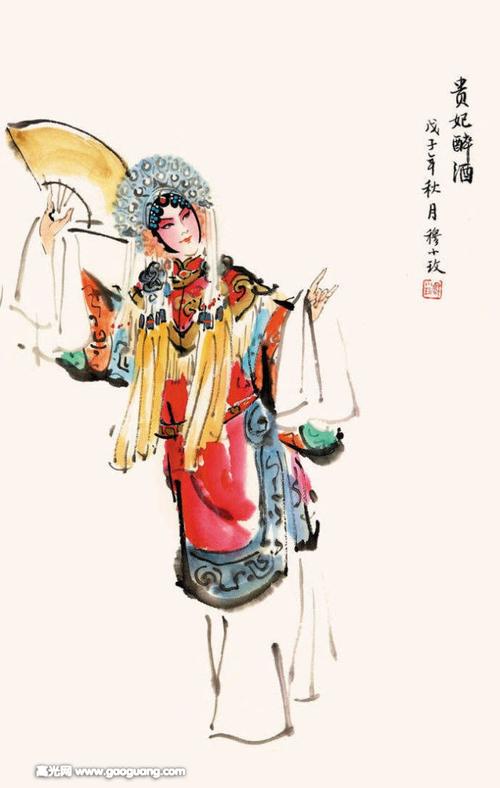 水墨画戏曲人物图片,穆小玫笔下的水墨旦角儿_国画_零