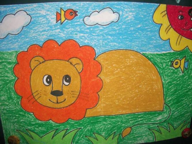 小太阳幼儿园牛牛二班《狮子绘画》活动