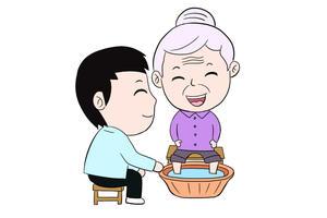 帮奶奶洗脚幼儿手抄报 幼儿手抄报