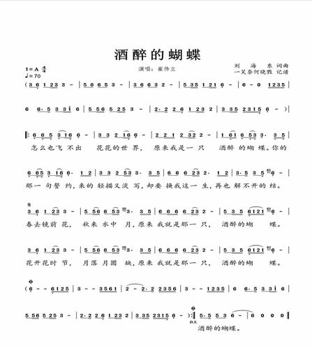 酒醉的蝴蝶~葫芦丝演绎,附曲谱(最后面)