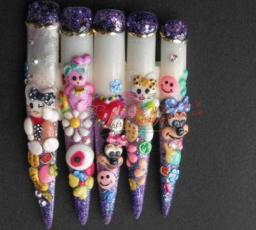 沙龙甲长款美甲毕业图片大全 美甲毕业作品图片大全