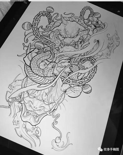 纹身手稿 纹身图案 精品纹身素材 唐狮纹身 神兽纹身