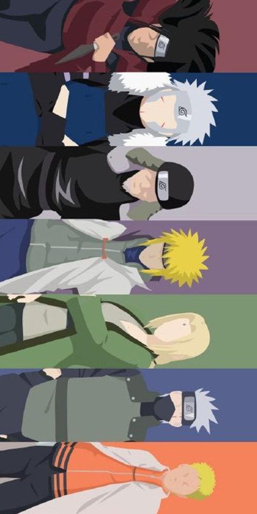 动漫壁纸:火影忍者历代火影手机壁纸,三代是最强忍者?