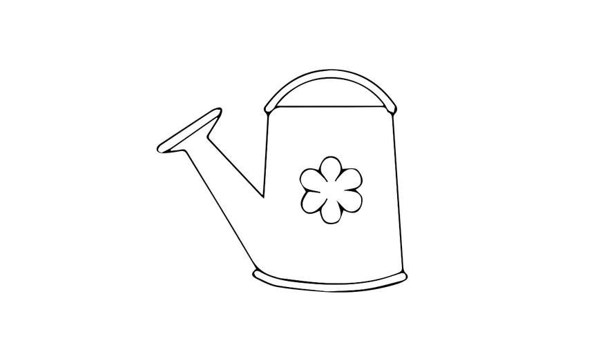 浇花水壶怎么画