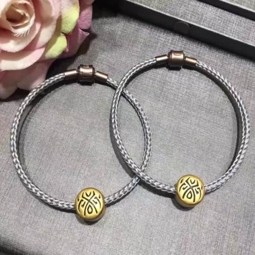 周生生同款刺青千足金黄金转运珠守护串珠情侣款手链