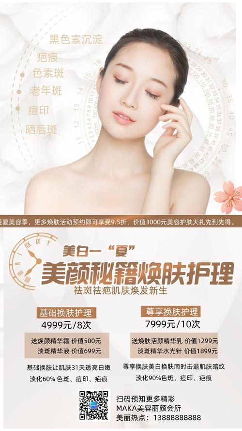 时尚炫酷祛痘祛斑祛疤美容促销海报