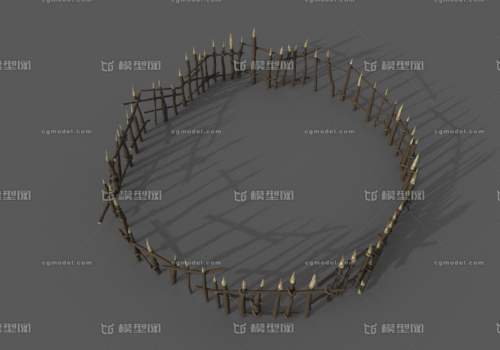木栅栏羊围栏兽栏简模