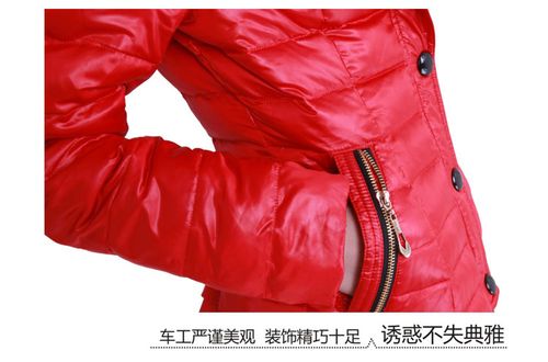 反季清仓雪国天娇2014春秋新款羽绒服 修身短款狐狸毛 时尚修身