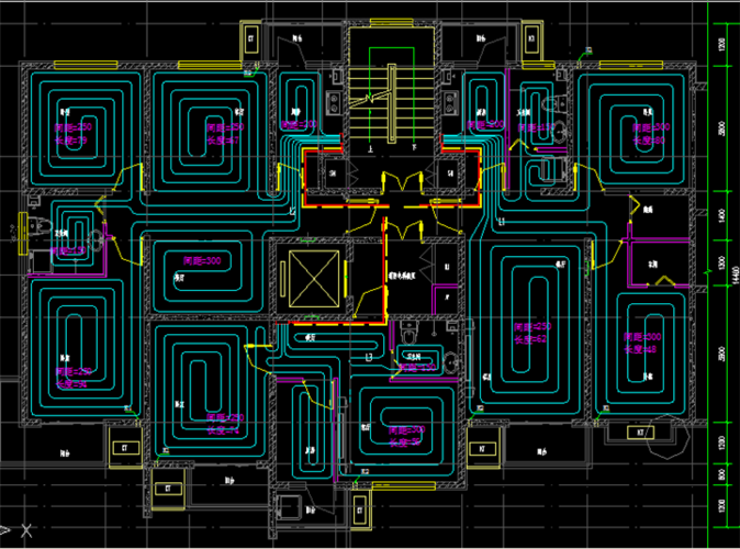住宅户型地暖设计图