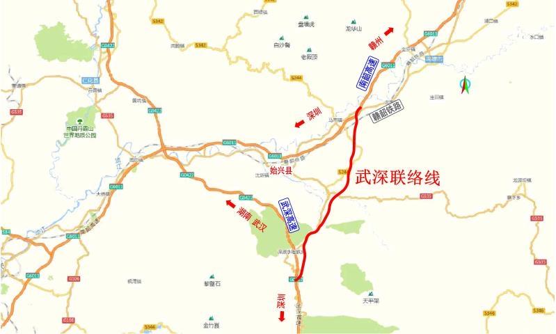 武深高速始兴联络线计划通车时间线路图建成后深圳往赣州方向可缩短40