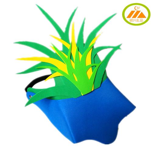 大自然植物帽子花朵叶子树头套禾苗小草头饰幼儿园运动会表演道具