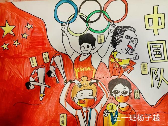 郑州市一所小学用绘画作品为奥运加油
