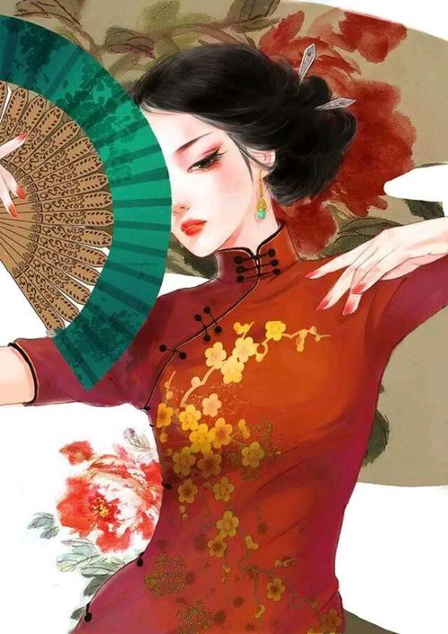 遗世而独立气质美好的手绘民国风女子图