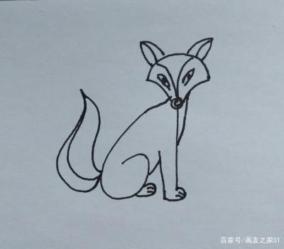 创意简笔画:用611画狐狸的步骤