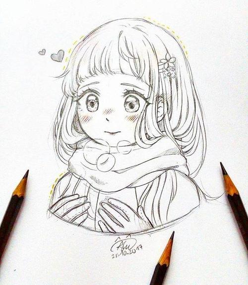 [cp]#手绘素材# 动漫人物线稿,可爱滴[兔子]小女孩~ins:alustrations