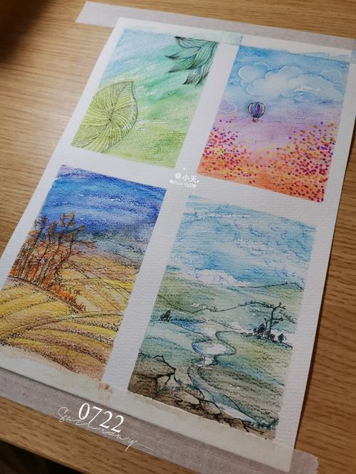 《四季》/带步骤_彩铅_高光笔_阴影_通透感_水彩笔_针管笔_画画_知识