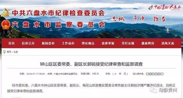 六盘水市这名80后区委常委,副区长接受纪律审查和督察