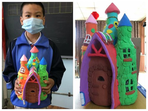 不起眼的塑料瓶配上彩泥也能如此出彩,这是属于我们的城堡!