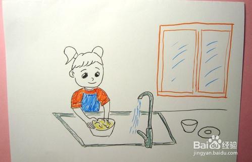 洗碗简笔画种草| 我管吃饭ta管洗碗