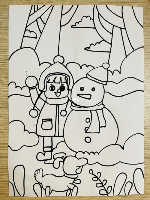 【冬天主题儿童画】_冬天去哪玩_马克笔_绘画_马克笔儿童画_母婴_早教