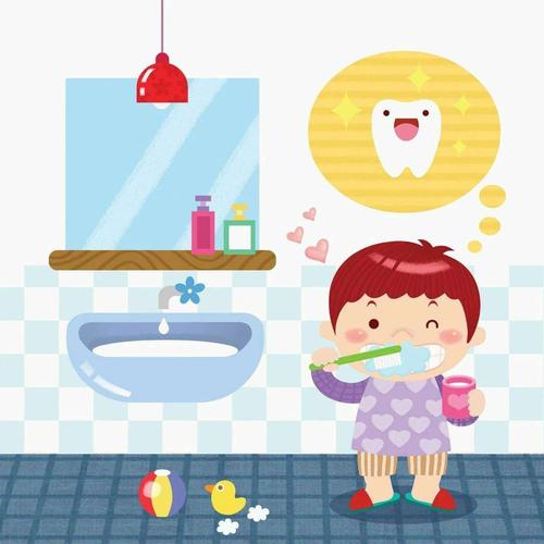 洗脸刷牙喽,我们要做讲卫生的好宝宝.