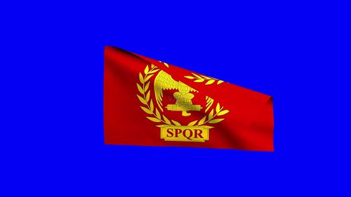 罗马帝国旗帜蓝屏抠像_1920x1080_高清视频素材下载(编号:1422167)