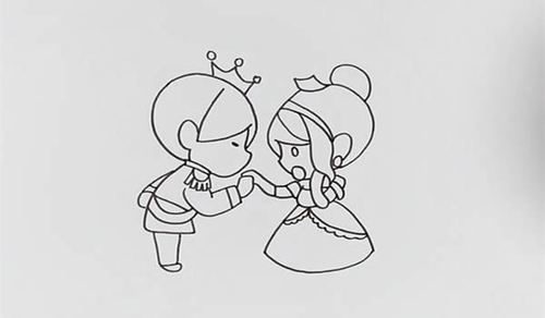 灰姑娘和王子的简笔画步骤画法教程